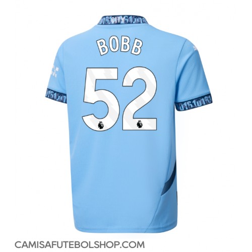 Camisa de time de futebol Manchester City Oscar Bobb #52 Replicas 1º Equipamento 2024-25 Manga Curta